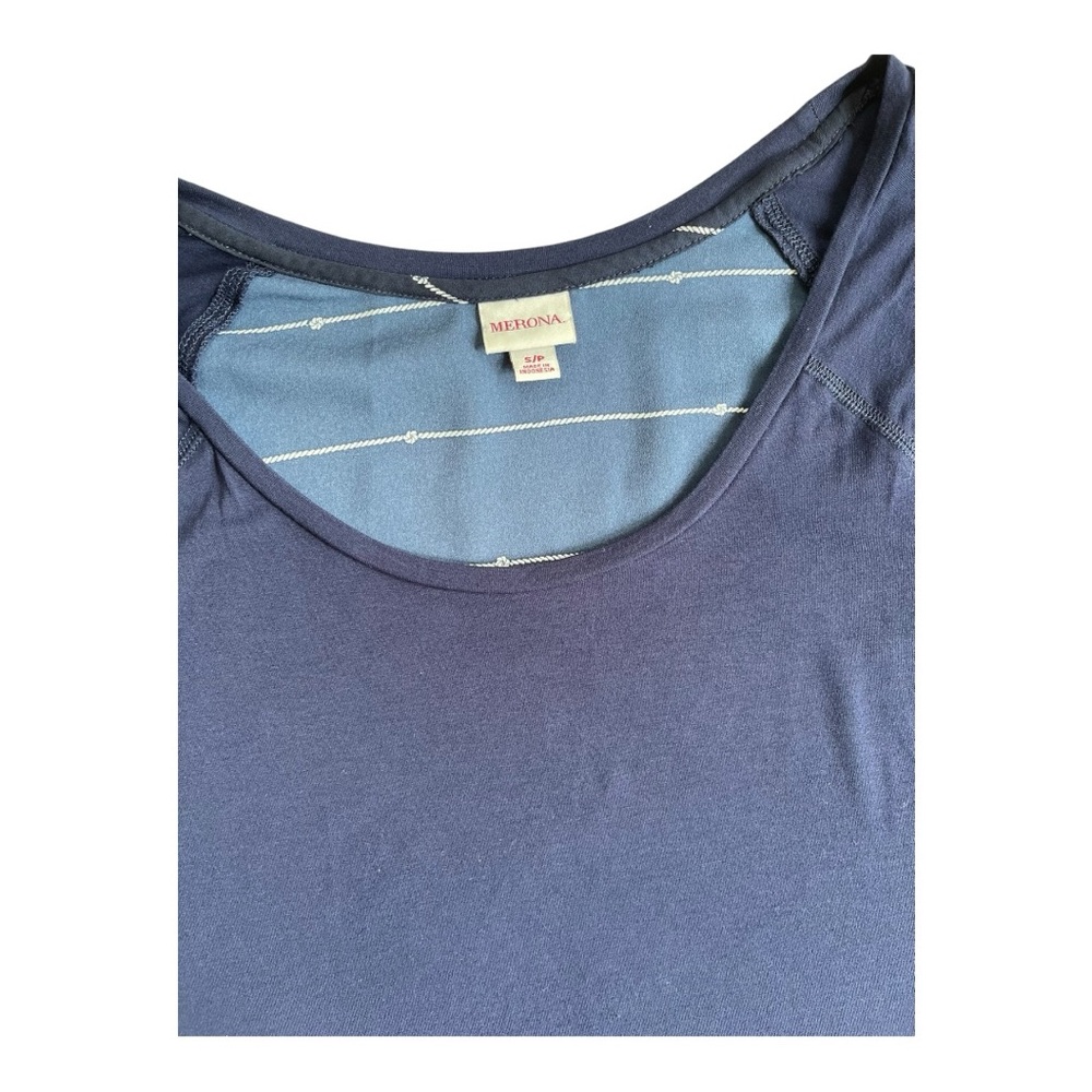 Merona Navy Blue Nautical Knots Blouse Top Shirt Size Small - Picture 4 of 8
